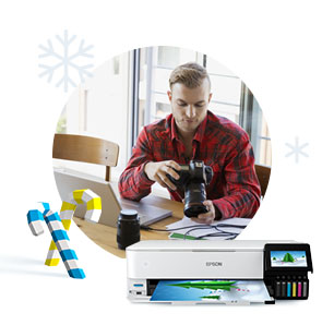 A photo printer printing a brightly colored image