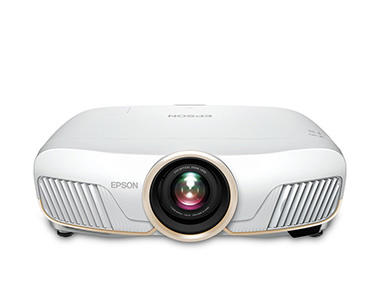 Front facing white Epson Projector. 
