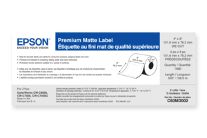 Premium Matte, 4" x 3" DIE CUT, roll