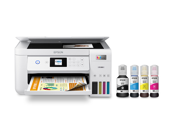EcoTank ET-2850 Wireless Color All-in-One Cartridge-Free Supertank Printer with Scan, Copy and Auto 2-sided Printing | Products | Epson US EcoTank ET-2850 Wireless Color All-in-One Cartridge-Free Supertank Printer with Scan, Copy and Auto 2-sided Printing | Products | Epson US