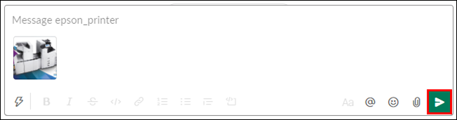 computer window with picture of printer and highlighted send button