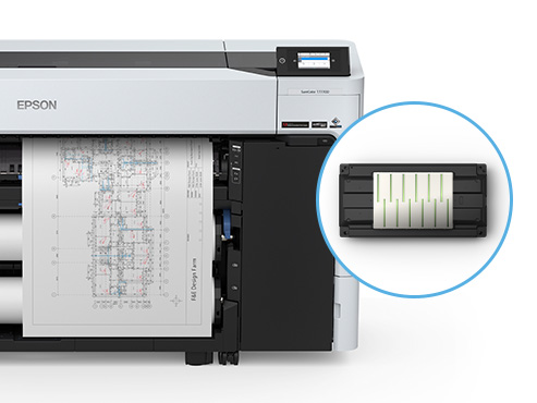 SureColor Printer and close-up of PrecisionCore
