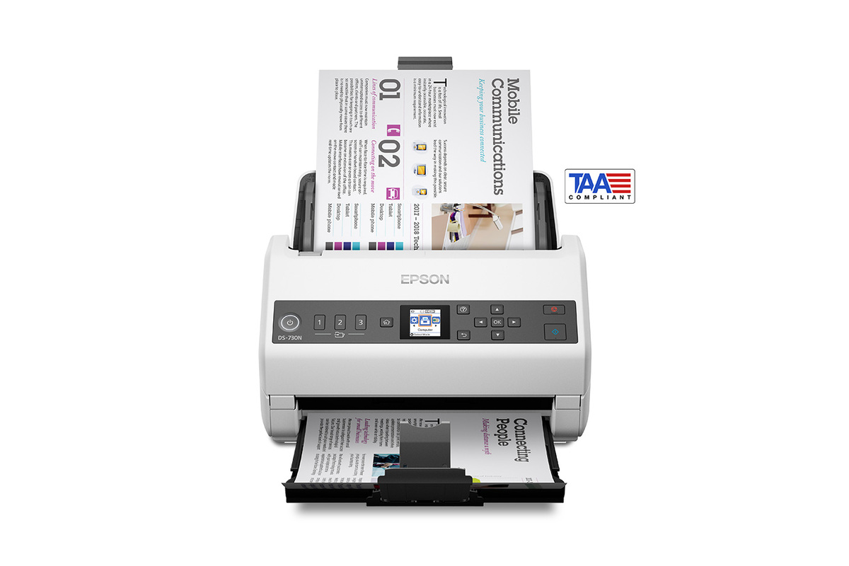 Epson DS-730N Network Color Document Scanner, TAA-Compliant