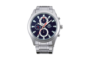 Orient: Cuarzo Sports Reloj, Metal Correa - 41.0mm (UY07001D)