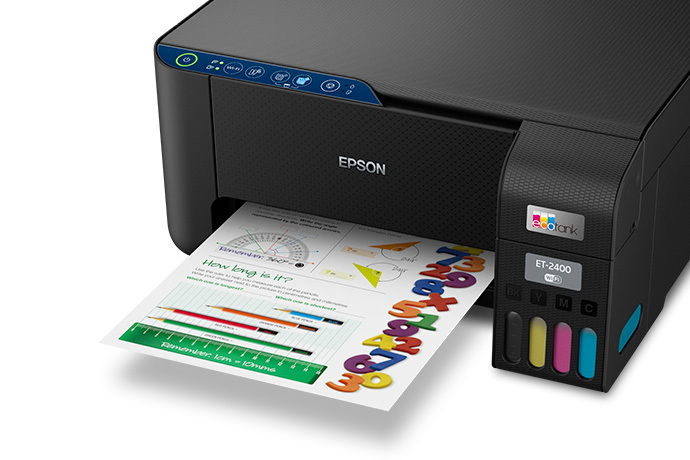 EcoTank ET-2400 Wireless Color All-in-One Cartridge-Free Supertank Printer with Scan and Copy - Certified ReNew