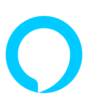Amazon Alexa logo showing a turquoise circle with a white chat bubble inside