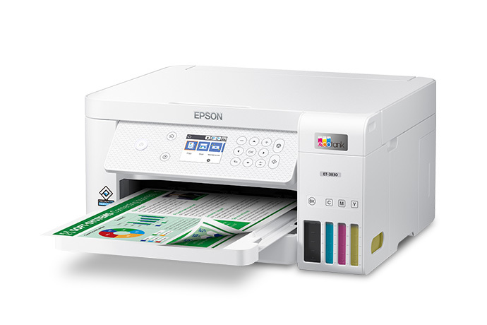 EcoTank ET-3830 Wireless Colour All-in-One Cartridge-Free Supertank Printer with Scan, Copy, Auto 2-sided Printing and Ethernet - Refurbished