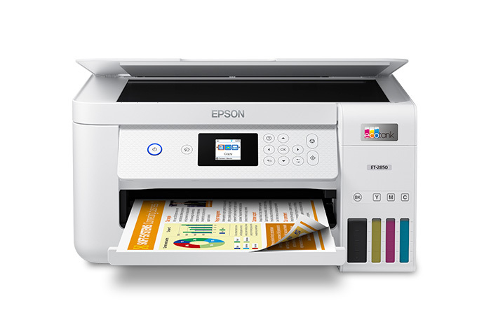 EcoTank ET-2850 Wireless Color All-in-One Cartridge-Free Supertank Printer with Scan, Copy and Auto 2-sided Printing