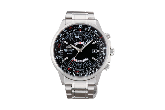 Orient: Mecánico Sports Reloj, Metal Correa - 44.0mm (EU07005B)