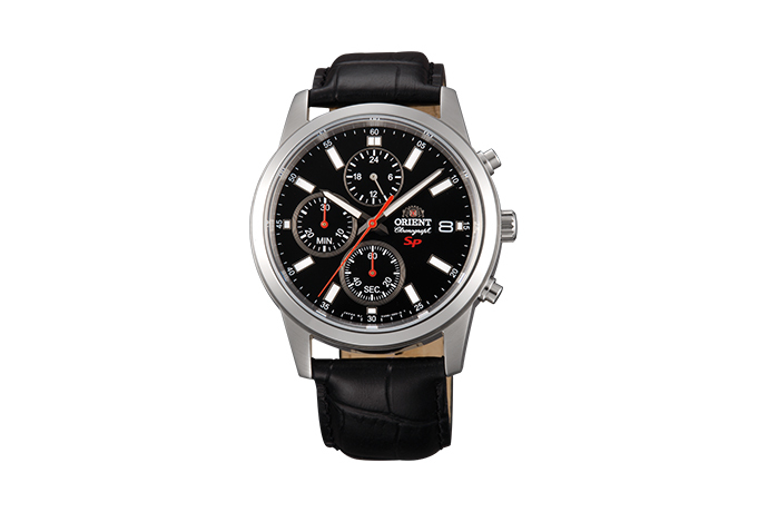 Orient: Cuarzo Sports Reloj, Cuero Correa - 42.0mm (KU00004B)