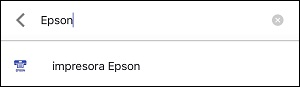 ventana de búsqueda con Impresora Epson seleccionada