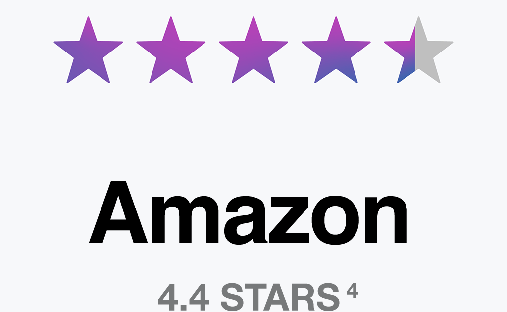 Amazon - 4.4 Stars4