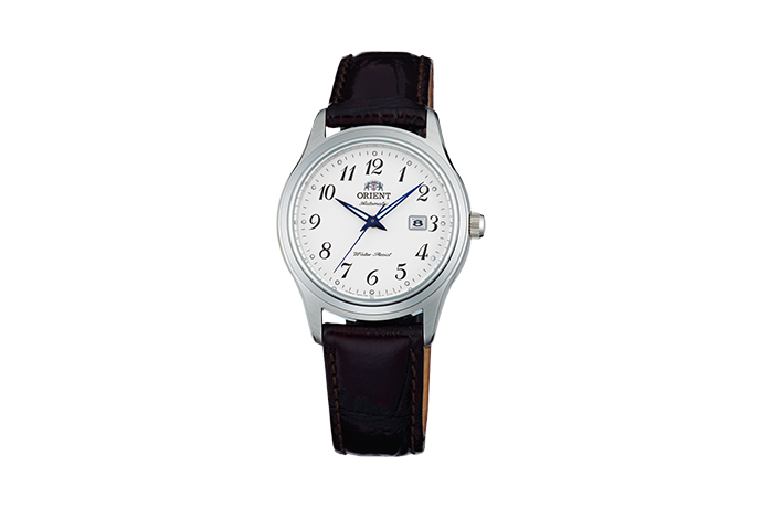 Orient: Mecánico Contemporary Reloj, Cuero Correa - 31.0mm (NR1Q00BW)