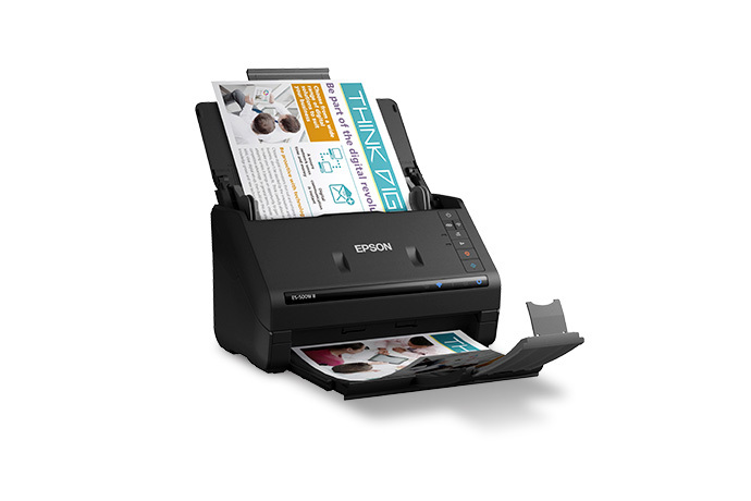 Epson Workforce ES-500W II Wireless Color Duplex Desktop Document Scanner for PC and Mac ADF and Scan from Smartphone or Tablet with Auto Document Feeder Renewed 