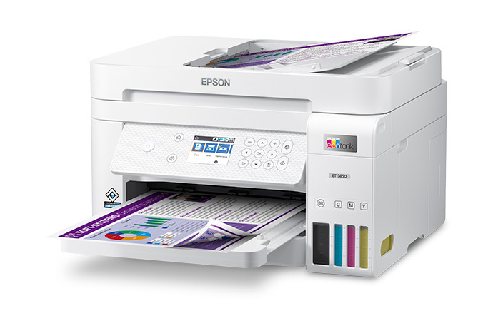 EcoTank ET-3850 Wireless Colour All-in-One Cartridge-Free Supertank Printer with Scanner, Copier, ADF and Ethernet