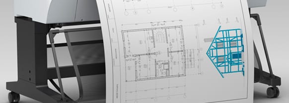 A CAD drawing going into a scanner