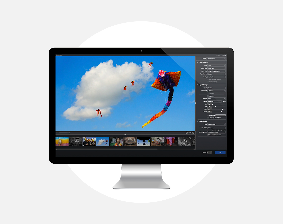 Epson software displayed on computer monitor.