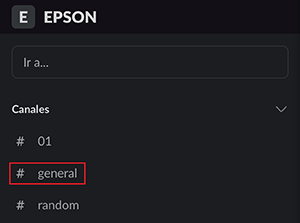 ventana de selección de canal de Slack Printing for iOS con #general seleccionado