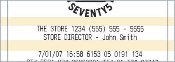 Highlighted spacing between lines.