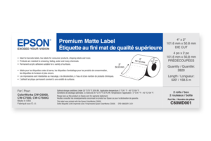 Premium Matte, 4" x 2" DIE CUT, roll