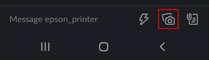 black slack printing window with camera icon selected