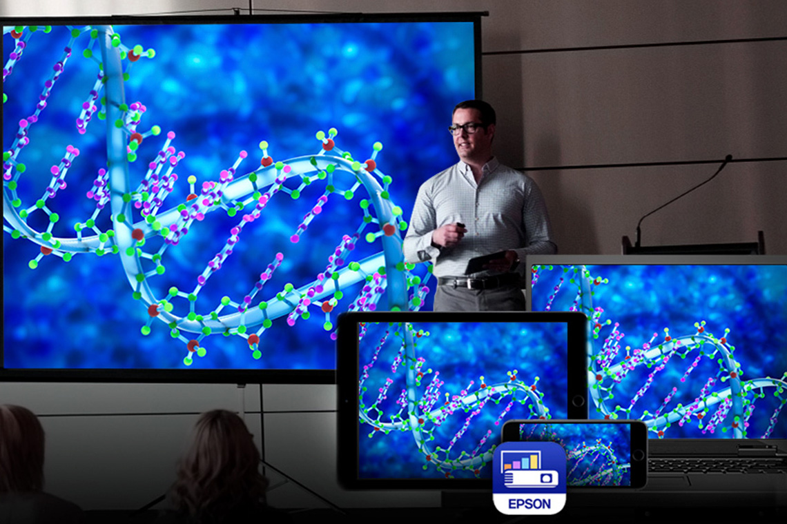 A strand of DNA presented on multiple types of screens