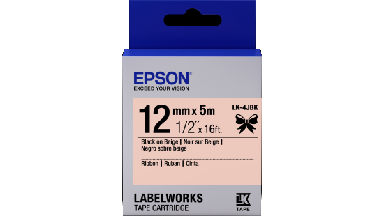 LabelWorks Ribbon LK Cartridge ~1/2" Black on Beige