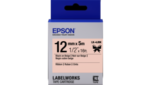 LabelWorks Ribbon LK Cartridge ~1/2" Black on Beige