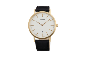 Orient: Cuarzo Contemporary Reloj, Cuero Correa - 40.0mm (GW05003W)